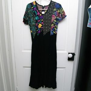 Vintage patchwork dress flowy hippie SIze small